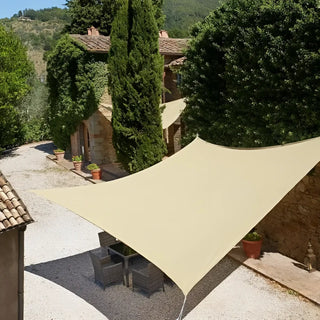 Best Beige Rectangle Sun Shade Sail/Cloth - Waterproof & Anti-UV 200g/sm Polyester - Ideal for Outdoor (Garden Patio