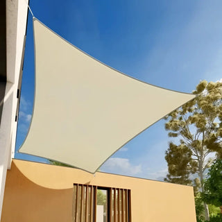 Best Beige Rectangle Sun Shade Sail/Cloth - Waterproof & Anti-UV 200g/sm Polyester - Ideal for Outdoor (Garden Patio