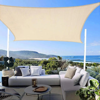 Best Beige Square Sun Shade Sail/Cloth - Waterproof & Anti-UV 200g/sm Polyester - Ideal for Outdoor (Garden Patio Pool