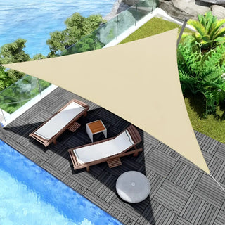 Best Beige Triangle Sun Shade Sail/Cloth - Waterproof & Anti-UV 200g/sm Polyester - Ideal for Outdoor (Garden Patio