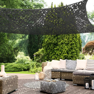 Best Black Camo Netting Sun Shade - Anti-UV Oxford Cloth Mesh - Ideal for Outdoor (Garden Patio or Pool Side)