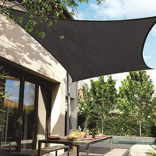 Best Black Rectangle Sun Shade Sail/Cloth - Waterproof & Anti-UV 200g/sm Polyester - Ideal for Outdoor (Garden Patio