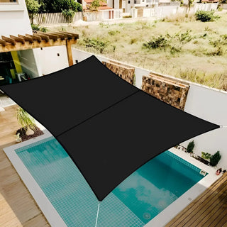 Best Black Rectangle Sun Shade Sail/Cloth - Waterproof & Anti-UV 200g/sm Polyester - Ideal for Outdoor (Garden Patio