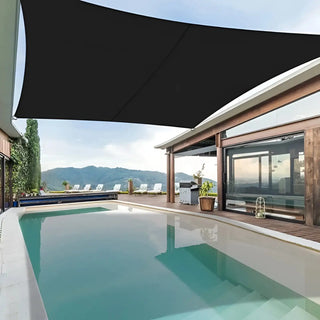 Best Black Square Sun Shade Sail/Cloth - Waterproof & Anti-UV 200g/sm Polyester - Ideal for Outdoor (Garden Patio Pool