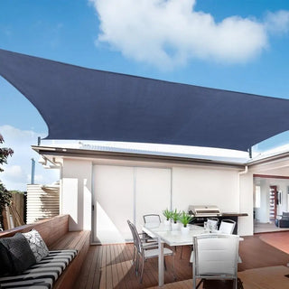 Best Blue Rectangle Sun Shade Sail/Cloth - Waterproof & Anti-UV 200g/sm Polyester - Ideal for Outdoor (Garden Patio
