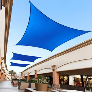 Best Blue Square Sun Shade Sail/Cloth - Waterproof & Anti-UV 200g/sm Polyester - Ideal for Outdoor (Garden Patio Pool