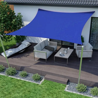 Best Blue Square Sun Shade Sail/Cloth - Waterproof & Anti-UV 200g/sm Polyester - Ideal for Outdoor (Garden Patio Pool
