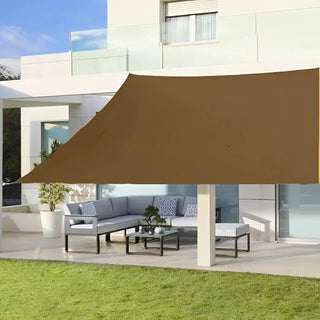 Best Brown Rectangle Sun Shade Sail/Cloth - Waterproof & Anti-UV 200g/sm Polyester - Ideal for Outdoor (Garden Patio