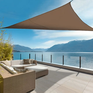 Best Brown Triangle Sun Shade Sail/Cloth - Waterproof & Anti-UV 200g/sm Polyester - Ideal for Outdoor (Garden Patio