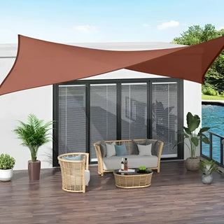 Best Burgundy Rectangle Sun Shade Sail/Cloth - Waterproof & Anti-UV 200g/sm Polyester - Ideal for Outdoor (Garden Patio
