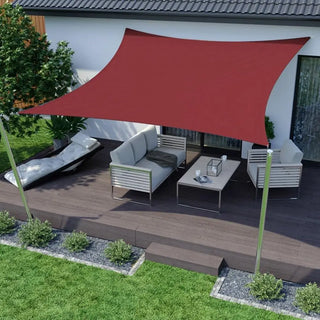 Best Burgundy Square Sun Shade Sail/Cloth - Waterproof & Anti-UV 200g/sm Polyester - Ideal for Outdoor (Garden Patio