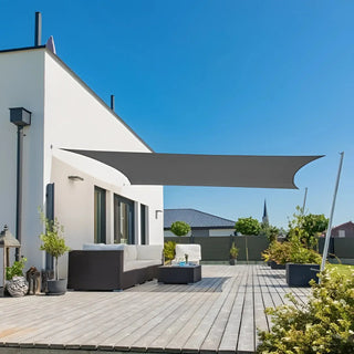 Best Dark Grey Rectangle Sun Shade Sail/Cloth - Waterproof & Anti-UV 200g/sm Polyester - Ideal for Outdoor (Garden
