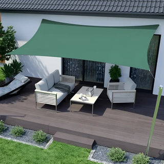 Best Deep Green Rectangle Sun Shade Sail/Cloth - Waterproof & Anti-UV 200g/sm Polyester - Ideal for Outdoor (Garden