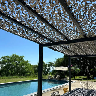 Best Gray Camo Netting Sun Shade - Anti-UV Oxford Cloth Mesh - Ideal for Outdoor (Garden Patio or Pool Side)