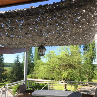 Best Gray Camo Netting Sun Shade - Anti-UV Oxford Cloth Mesh - Ideal for Outdoor (Garden Patio or Pool Side)