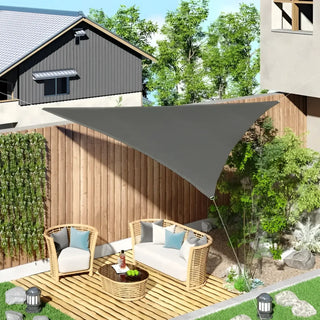 Best Gray Triangle Sun Shade Sail/Cloth - Waterproof & Anti-UV 200g/sm Polyester - Ideal for Outdoor (Garden Patio Pool