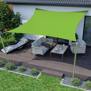 Best Green Square Sun Shade Sail/Cloth - Waterproof & Anti-UV 200g/sm Polyester - Ideal for Outdoor (Garden Patio Pool