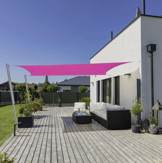 Best Magenta Rectangle Sun Shade Sail/Cloth - Waterproof & Anti-UV 200g/sm Polyester - Ideal for Outdoor (Garden Patio