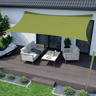Best Olive Green Rectangle Sun Shade Sail/Cloth - Waterproof & Anti-UV 200g/sm Polyester - Ideal for Outdoor (Garden