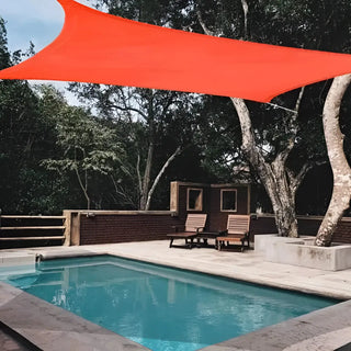 Best Orange Rectangle Sun Shade Sail/Cloth - Waterproof & Anti-UV 200g/sm Polyester - Ideal for Outdoor (Garden Patio