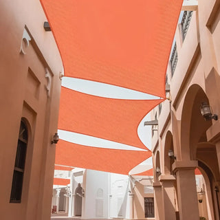 Best Orange Square Sun Shade Sail/Cloth - Waterproof & Anti-UV 200g/sm Polyester - Ideal for Outdoor (Garden Patio Pool
