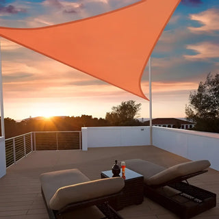 Best Orange Triangle Sun Shade Sail/Cloth - Waterproof & Anti-UV 200g/sm Polyester - Ideal for Outdoor (Garden Patio