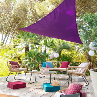 Best Purple Triangle Sun Shade Sail/Cloth - Waterproof & Anti-UV 200g/sm Polyester - Ideal for Outdoor (Garden Patio