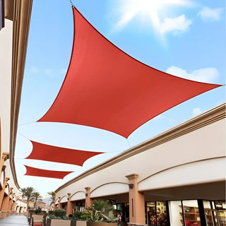 Best Red Square Sun Shade Sail/Cloth - Waterproof & Anti-UV 200g/sm Polyester - Ideal for Outdoor (Garden Patio Pool