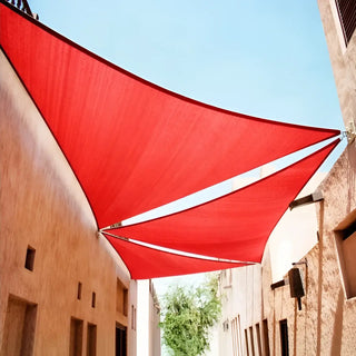 Best Red Triangle Sun Shade Sail/Cloth - Waterproof & Anti-UV 200g/sm Polyester - Ideal for Outdoor (Garden Patio Pool