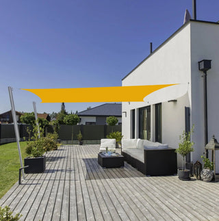 Best Saffron Yellow Rectangle Sun Shade Sail/Cloth - Waterproof & Anti-UV 200g/sm Polyester - Ideal for Outdoor (Garden