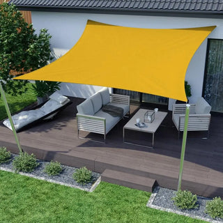 Best Saffron Yellow Square Sun Shade Sail/Cloth - Waterproof & Anti-UV 200g/sm Polyester - Ideal for Outdoor (Garden