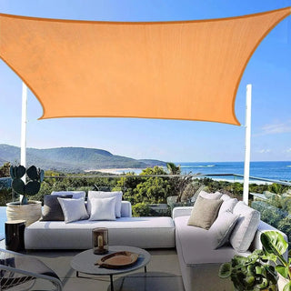 Best Saffron Yellow Square Sun Shade Sail/Cloth - Waterproof & Anti-UV 200g/sm Polyester - Ideal for Outdoor (Garden