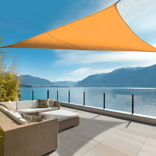 Best Saffron Triangle Sun Shade Sail/Cloth - Waterproof & Anti-UV 200g/sm Polyester - Ideal for Outdoor (Garden Patio
