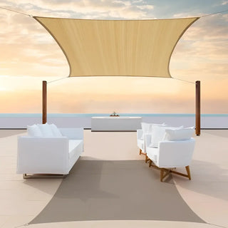 Best Sand Square Sun Shade Sail/Cloth - Waterproof & Anti-UV 200g/sm Polyester - Ideal for Outdoor (Garden Patio Pool