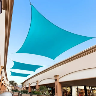 Best Turquoise Square Sun Shade Sail/Cloth - Waterproof & Anti-UV 200g/sm Polyester - Ideal for Outdoor (Garden Patio