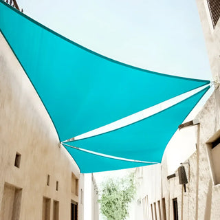 Best Turquoise Triangle Sun Shade Sail/Cloth - Waterproof & Anti-UV 200g/sm Polyester - Ideal for Outdoor (Garden Patio