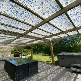 Best White Camo Netting Sun Shade - Anti-UV Oxford Cloth Mesh - Ideal for Outdoor (Garden Patio or Pool Side)