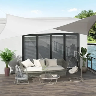 Best White Rectangle Sun Shade Sail/Cloth - Waterproof & Anti-UV 200g/sm Polyester - Ideal for Outdoor (Garden Patio