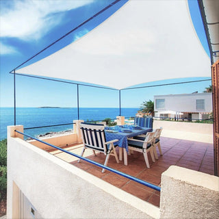 Best White Square Sun Shade Sail/Cloth - Waterproof & Anti-UV 200g/sm Polyester - Ideal for Outdoor (Garden Patio Pool