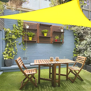 Best Yellow Triangle Sun Shade Sail/Cloth - Waterproof & Anti-UV 200g/sm Polyester - Ideal for Outdoor (Garden Patio