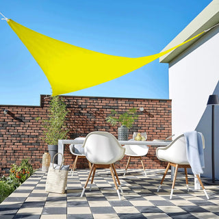 Best Yellow Triangle Sun Shade Sail/Cloth - Waterproof & Anti-UV 200g/sm Polyester - Ideal for Outdoor (Garden Patio