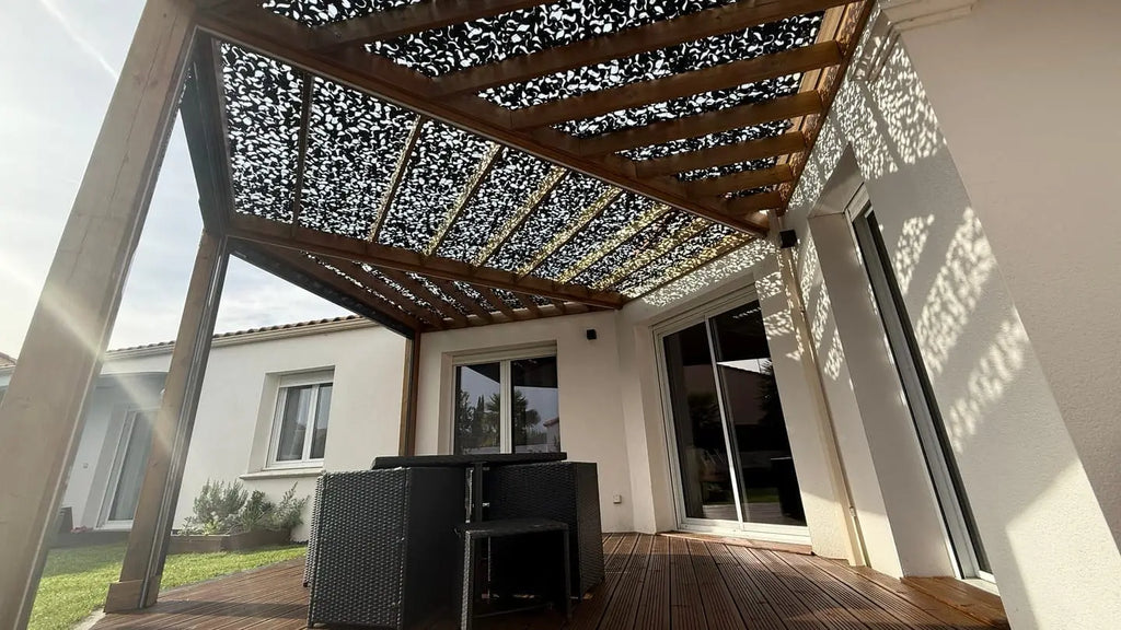 Black Camo Netting Sun Shelter