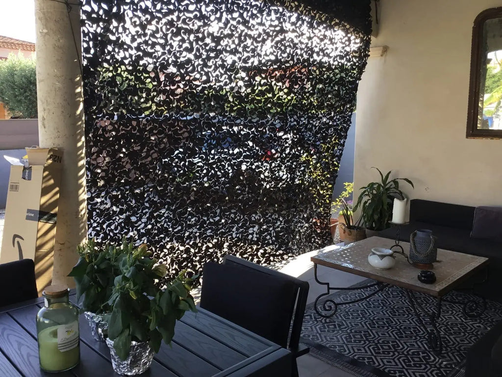 Black Camo Netting Sun Shelter