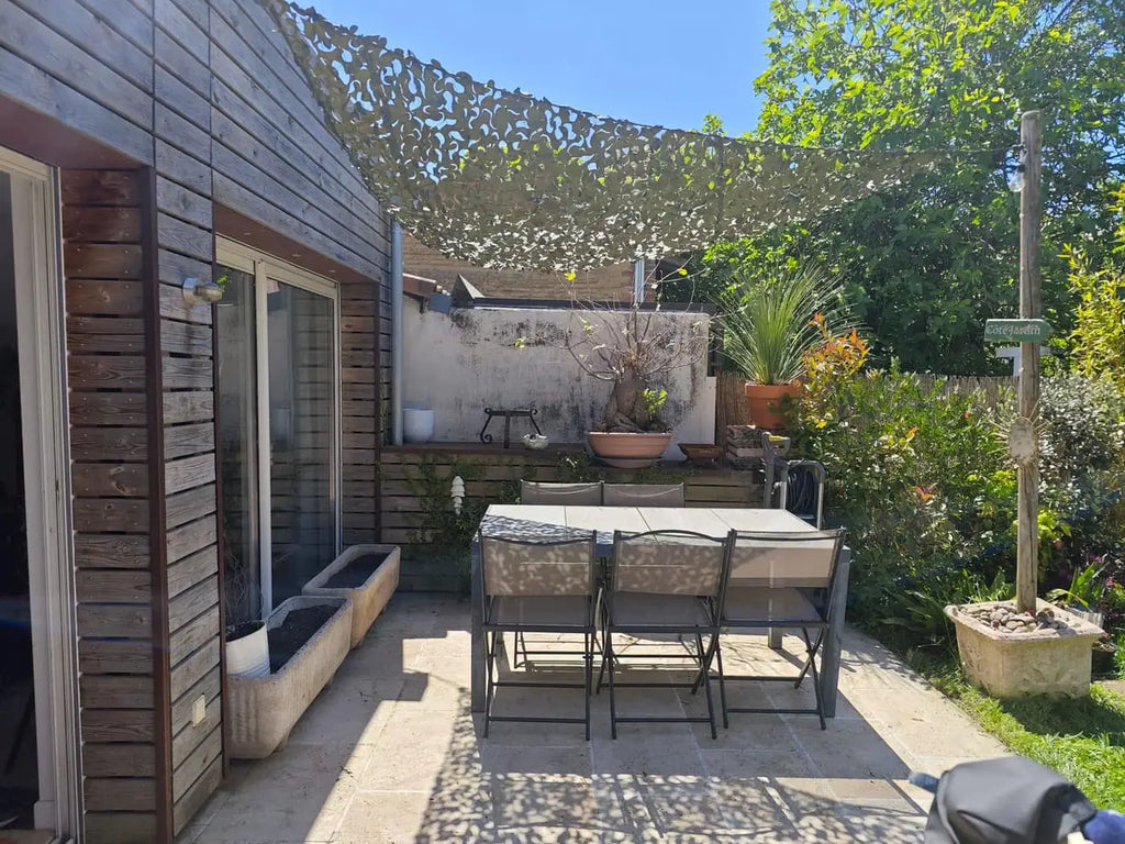 Gray Camo Netting Sun Shelter