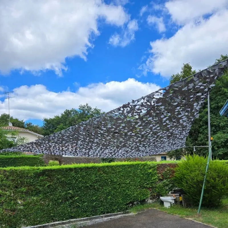 Gray Camo Netting Sun Shelter