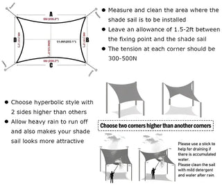 Premium Black Rectangle Shade Sail for Patio and Garden