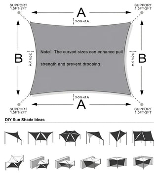 Premium Black Square Sun Shade Sail with 98% Shade Coverage