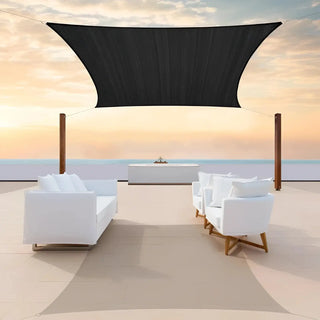 Premium Black Square Sun Shade Sail with 98% Shade Coverage