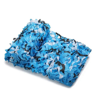 Best Blue Camo Netting Sun Shelter - Anti-UV Oxford Cloth Mesh - Ideal for Outdoor (Garden Patio or Pool Side)