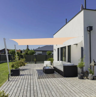 Blush Pink Rectangle Shade Sail for Long-Term Outdoor